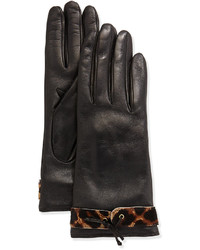 Portolano Leather Calf Hair Glove Blackleopard