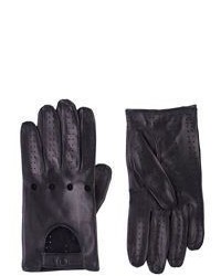 Barneys New York Leather Driving Gloves Black