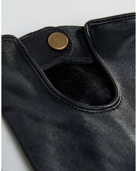 Asos Leather Driving Gloves In Black