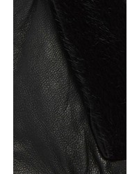 Maison Scotch Leather Faux Fur Gloves