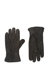Barneys New York Leather Gloves Black