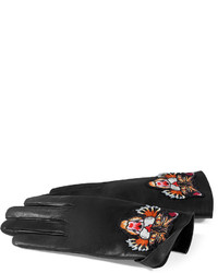 Gucci Leather Gloves With Angry Cat