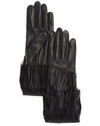 Agnelle Leather Gloves With Fringe