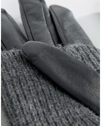 Pieces Leather Gloves With Jersey Hand Warmer