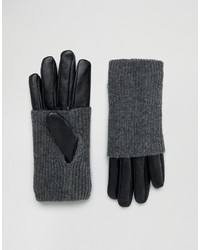 Pieces Leather Gloves With Jersey Hand Warmer