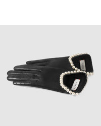Gucci Leather Gloves With Pearls
