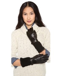 Carolina Amato Leather Knit Moto Gloves