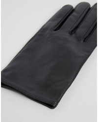 Asos Leather Plain Gloves With Touch Screen