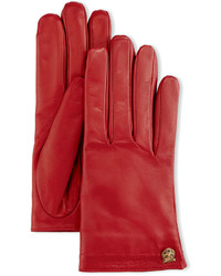Gucci Leather Tiger Trim Gloves