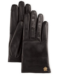 Gucci Leather Tiger Trim Gloves