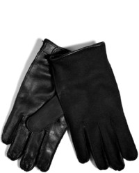Neil Barrett Leatherwool Gloves In Black