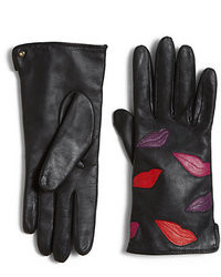 Diane von Furstenberg Lips Leather Gloves