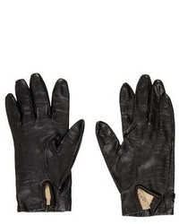Fendi Logo Leather Gloves