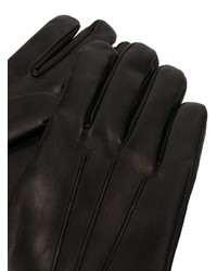Moschino Logo Letter Leather Gloves