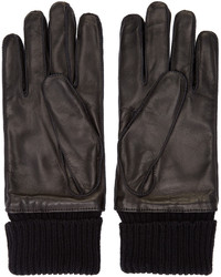 Burberry London Black Leather Gloves