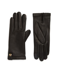 Longchamp Mademoiselle Leather Gloves In Black At Nordstrom