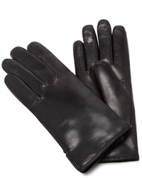 Maison Fabre Black Leather And Rabbit Fur Gloves