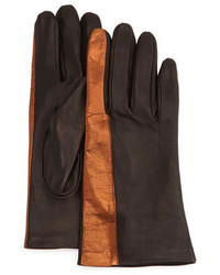 Portolano Metallic Striped Leather Gloves
