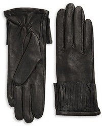 Michael Kors Michl Kors Fringe Cuff Leather Driving Gloves