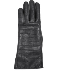 Carolina Amato Mini Croc Leather Texting Gloves