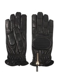 Nappa Leather Quilted Nylon Gloves