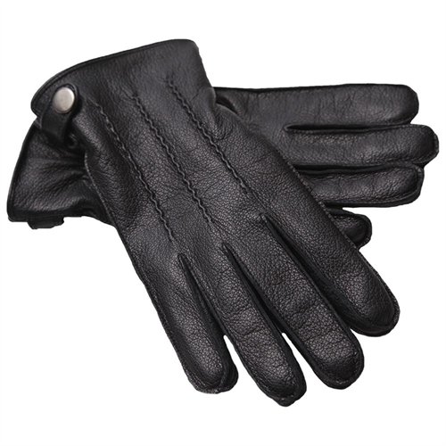 Next Standard Leather Gloves Genuine Leather Side Button Ribbed Wrist ...