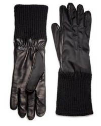 Prada Nylon And Nappa Leather Gloves