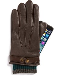 Ted Baker London Onlyted Ribbed Cuff Leather Tech Gloves