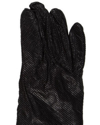 Moschino Perforated Leather Gloves