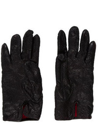 Moschino Perforated Leather Gloves