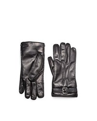 Prada Nappa Leather Gloves With Buckle Black