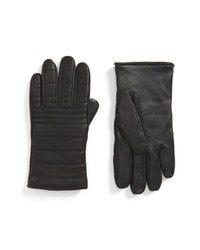 Canada Goose Quilted Leather Gloves With Faux Fur Lining