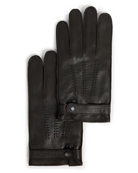 Ted Baker London Resit Top Stitch Leather Gloves In Brown Chocolate At Nordstrom