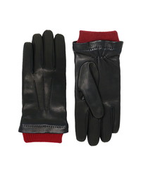 NICOLETTA ROSI Ribbed Cuff Lambskin Leather Gloves