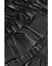 Agnelle Ruffled Leather Gloves