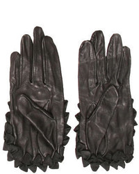 Chanel Ruffled Leather Gloves