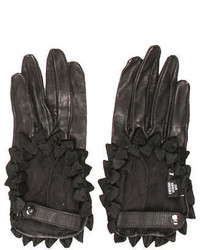 Chanel Ruffled Leather Gloves