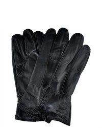 Samtee Gm160 Leather Gloves With Zipper In Black