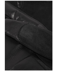 Lanvin Suede And Leather Gloves Black