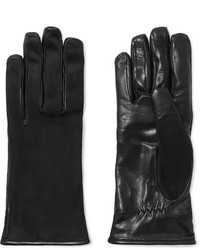 Lanvin Suede And Leather Gloves Black