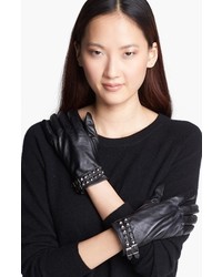 Surell Studded Leather Gloves Black Medium