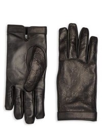 Gucci Textured Leather Gloves
