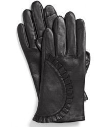 Echo Touch Ruffled Leather Gloves