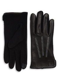 Lauren Ralph Lauren Wool Blend And Leather Touch Gloves