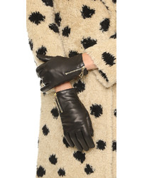 Diane von Furstenberg Zip Leather Gloves
