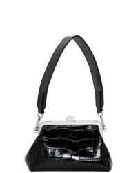 MARQUES ALMEIDA Black Croc Mini Clasp Handbag