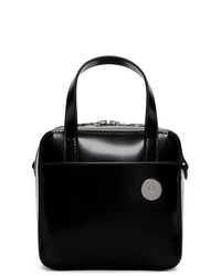 Kara Black Leather Small Brick Bag