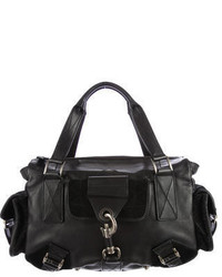 Christian Dior Buckle Embellished Leather Handle Bag