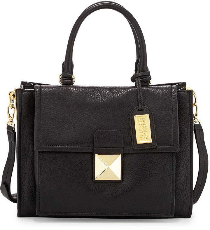 badgley mischka leather tote