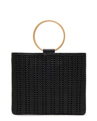 Thacker Le Pouch Ring Handle Woven Leather Crossbody Bag